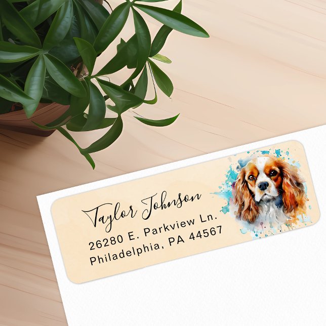 Cavalier King Charles Spaniel Dog Return Address Label (Creator Uploaded)