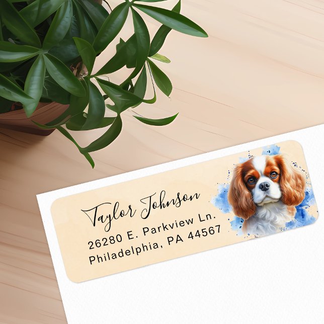 Cavalier King Charles Spaniel Dog Return Address Label (Creator Uploaded)