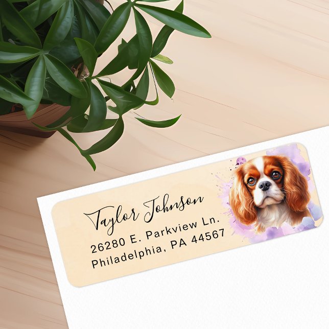 Cavalier King Charles Spaniel Dog Return Address Label (Creator Uploaded)