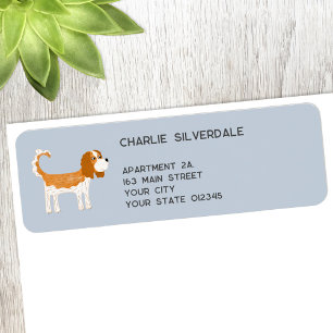 Cavalier King Charles Spaniel Dog Return Address Label