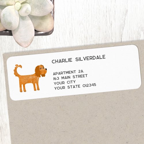 Cavalier King Charles Spaniel Dog Return Address Label