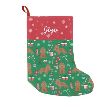 Cavalier King Charles Spaniel Dog Ruby Small Christmas Stocking by FriendlyPets at Zazzle