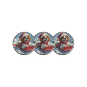 Cavalier King Charles Spaniel Dog Sledge Christmas Golf Ball Marker