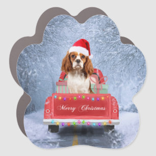 Cavalier King Charles Spaniel Dog Snow christmas Car Magnet