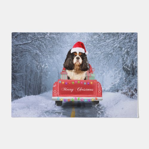 Cavalier King Charles Spaniel Dog Snow christmas Doormat