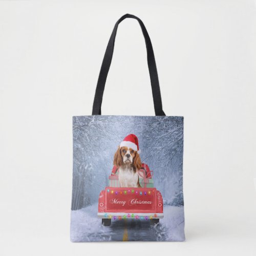 Cavalier King Charles Spaniel Dog Snow christmas Tote Bag