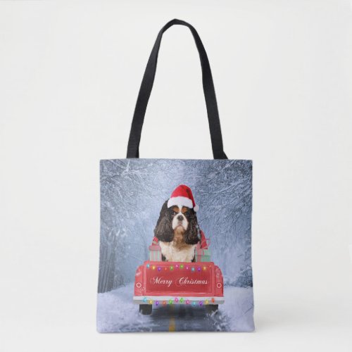 Cavalier King Charles Spaniel Dog Snow christmas Tote Bag