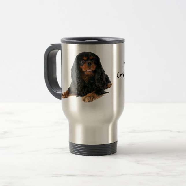 Cavalier King Charles Spaniel Dog Travel Mug (Front Left)