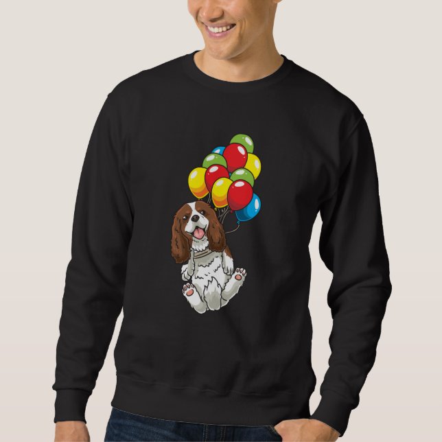 Cavalier King Charles Spaniel Dog with Ballons Sweatshirt (Front)