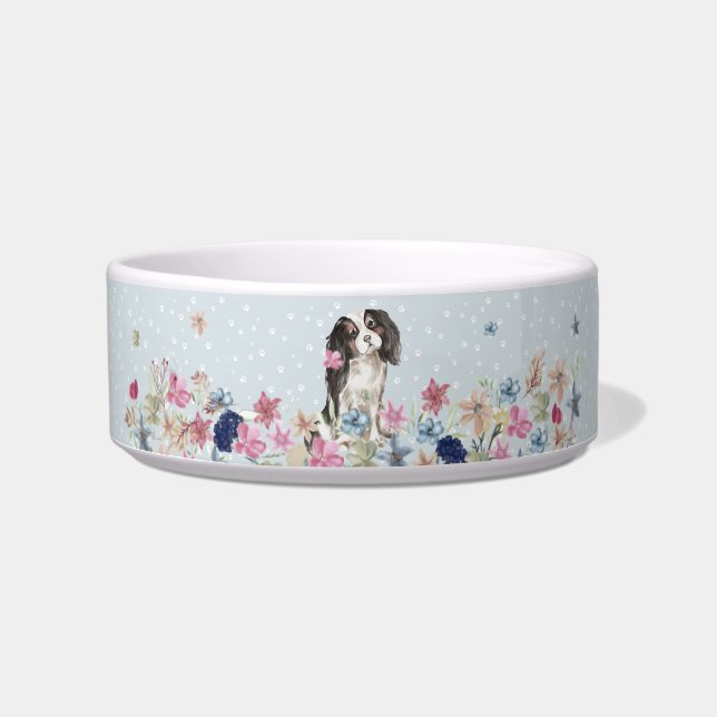Cavalier King Charles Spaniel Dog with paws Bowl (Front)