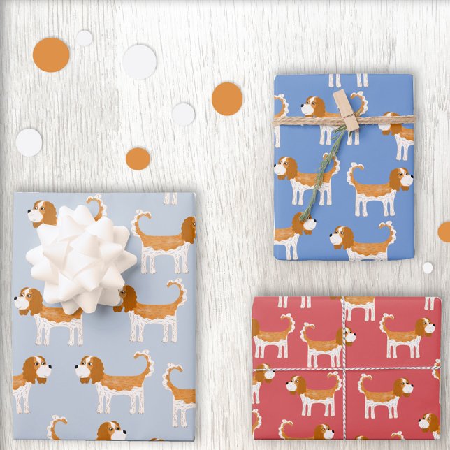 Cavalier King Charles Spaniel Dog Wrapping Paper Sheets (Creator Uploaded)