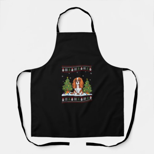 Cavalier King Charles Spaniel Dog Xmas Tree Ugly C Apron