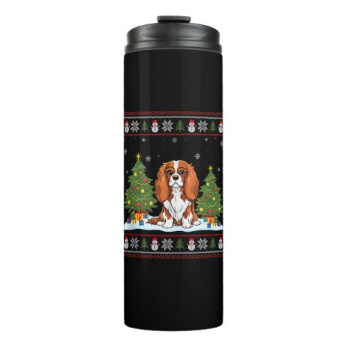 Cavalier King Charles Spaniel Dog Xmas Tree Ugly C Thermal Tumbler