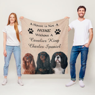 Cavalier King Charles Spaniel Dogs - House Home Fleece Blanket