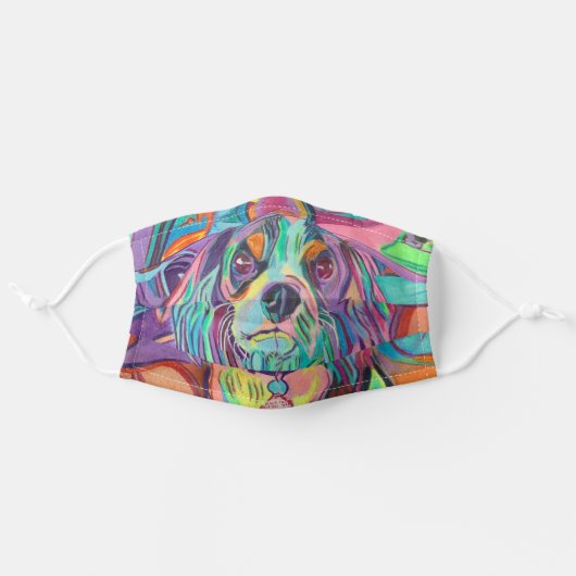 Cavalier King Charles Spaniel Face Mask (Front, Unfolded)