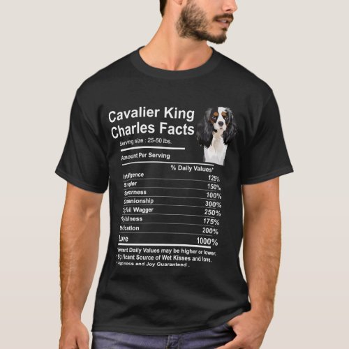 Cavalier King Charles Spaniel Facts nutrition T_Shirt