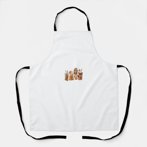 Cavalier King Charles Spaniel Fall Coffee Hallowee Apron