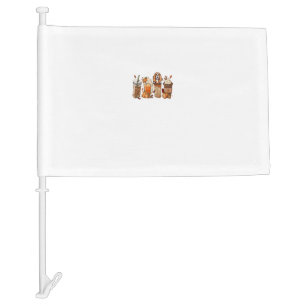 Cavalier King Charles Spaniel Fall Coffee Hallowee Car Flag