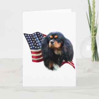 Cavalier King Charles Spaniel Flag Holiday Card