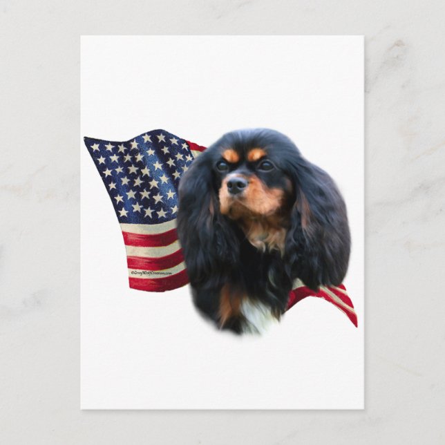 Cavalier King Charles Spaniel Flag Postcard (Front)
