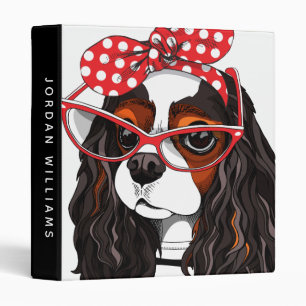 Cavalier King Charles Spaniel From Paris With Love 3 Ring Binder