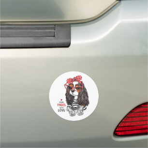 Cavalier King Charles Spaniel From Paris With Love Car Magnet