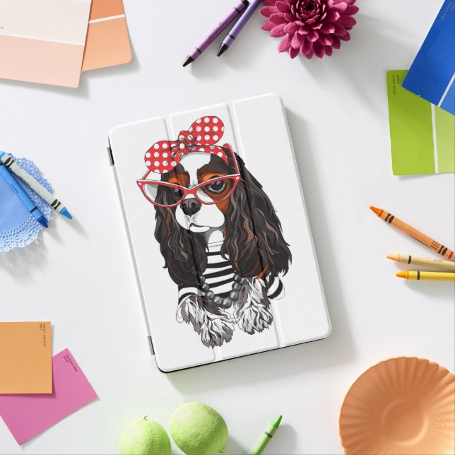 Cavalier King Charles Spaniel From Paris With Love iPad Pro Cover (Desk)