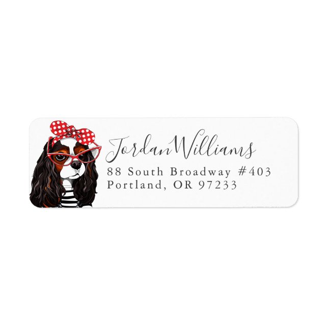Cavalier King Charles Spaniel From Paris With Love Label (Front)