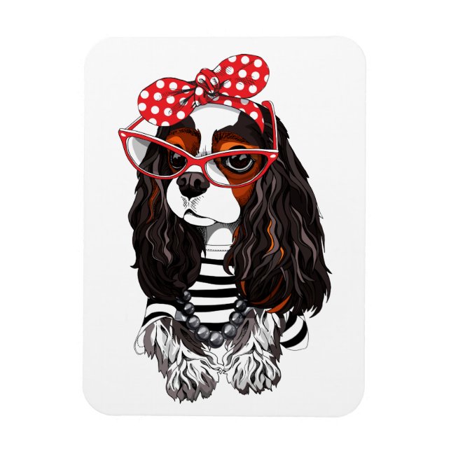 Cavalier King Charles Spaniel From Paris With Love Magnet (Vertical)