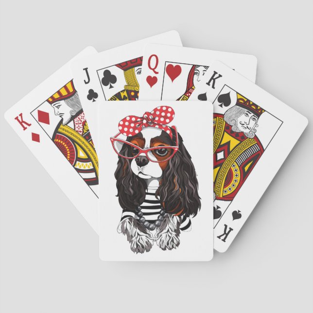 Cavalier King Charles Spaniel From Paris With Love Poker Cards (Back)