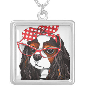 Cavalier King Charles Spaniel From Paris With Love Silver Plated Necklace