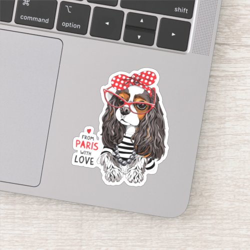 Cavalier King Charles Spaniel From Paris With Love Sticker