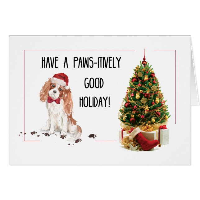 Cavalier King Charles Spaniel Funny Christmas Dog (Front Horizontal)