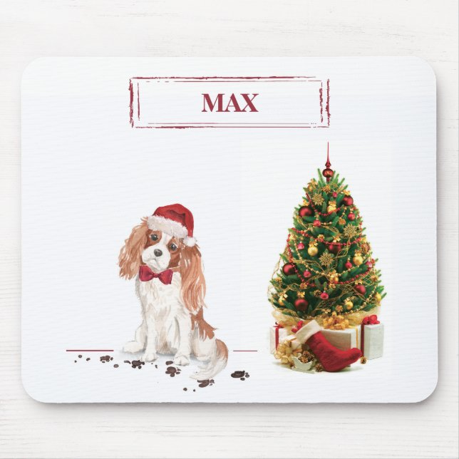 Cavalier King Charles Spaniel Funny Christmas Dog Mouse Pad (Front)