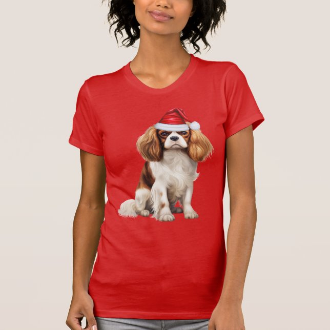 Cavalier King Charles Spaniel Funny Christmas Dog T-Shirt (Front)