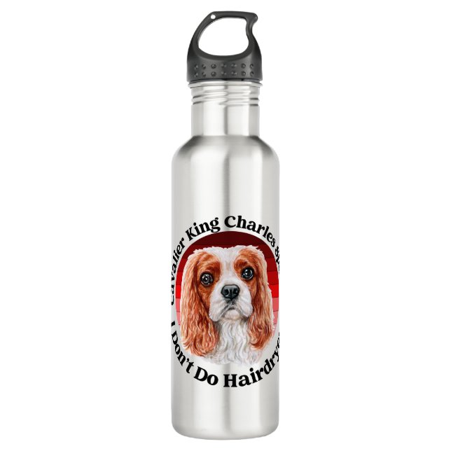 Cavalier King Charles Spaniel funny quote Stainless Steel Water Bottle (Front)