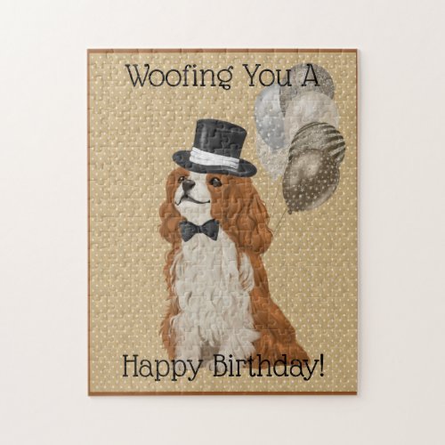 Cavalier King Charles Spaniel Gentleman Birthday Jigsaw Puzzle