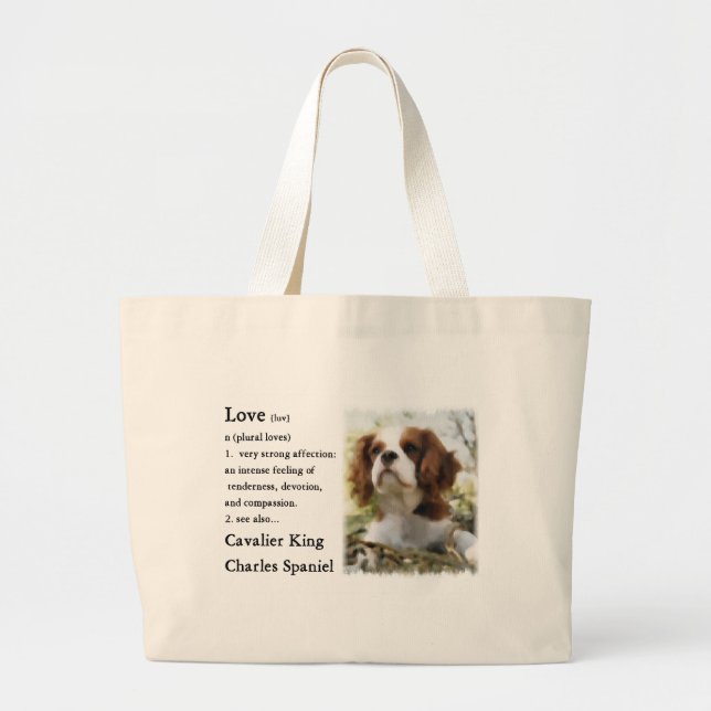 Cavalier King Charles Spaniel Gifts Large Tote Bag (Front)