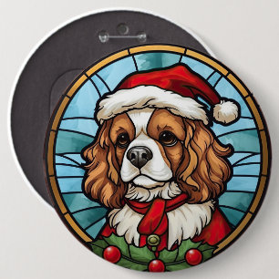 Cavalier King Charles Spaniel Glass Christmas Button