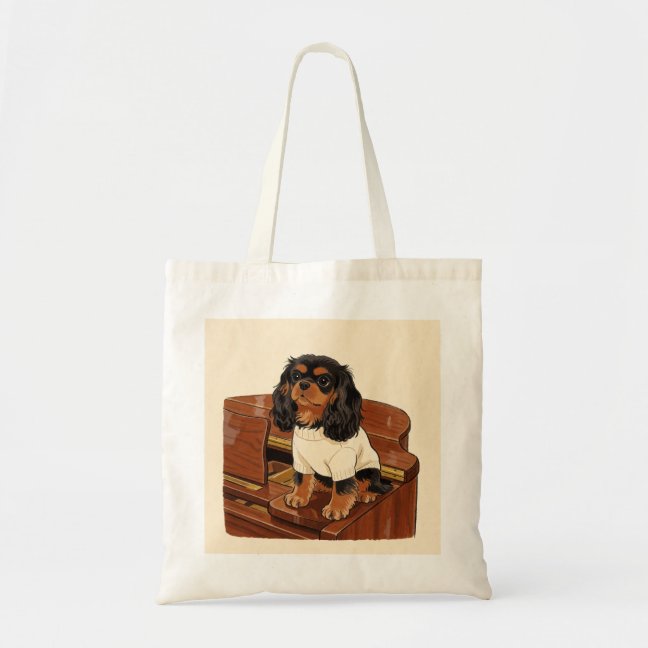 Cavalier King Charles Spaniel Grand Piano Lounge T Tote Bag