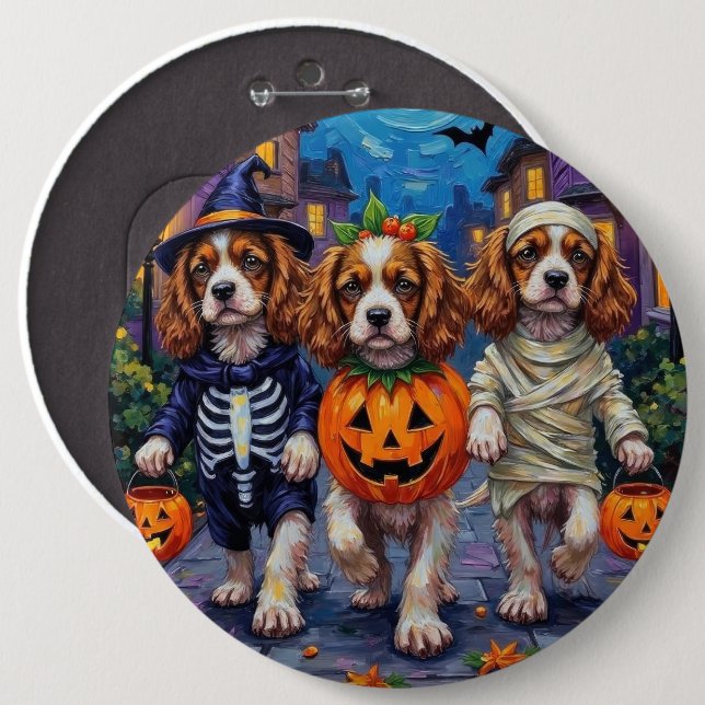 Cavalier King Charles Spaniel Halloween Costumes Button (Front & Back)