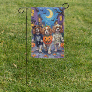 Cavalier King Charles Spaniel Halloween Costumes Garden Flag