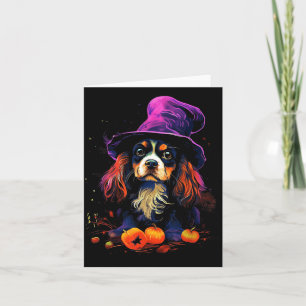 Cavalier King Charles Spaniel Halloween Dog Walk Card