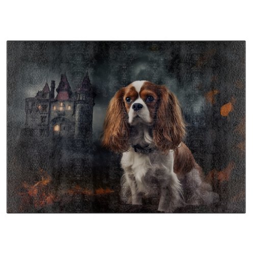 Cavalier King Charles Spaniel Halloween Scary Cutting Board