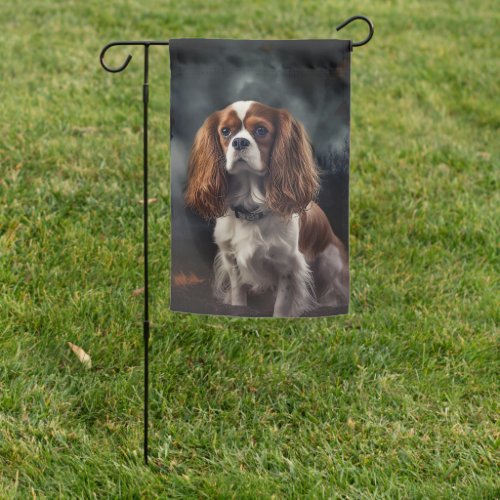 Cavalier King Charles Spaniel Halloween Scary Garden Flag