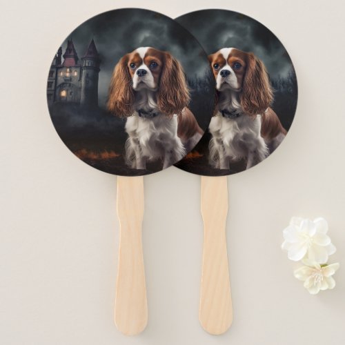 Cavalier King Charles Spaniel Halloween Scary Hand Fan