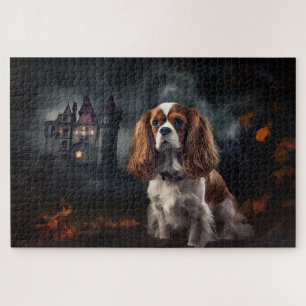 Cavalier King Charles Spaniel Halloween Scary Jigsaw Puzzle