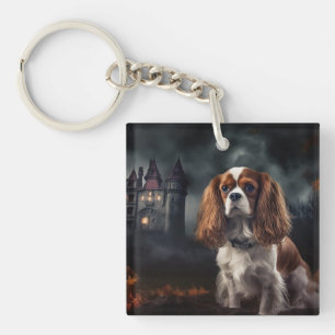 Cavalier King Charles Spaniel Halloween Scary Keychain
