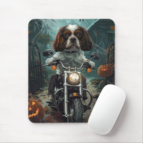 Cavalier King Charles Spaniel Halloween Scary Mouse Pad