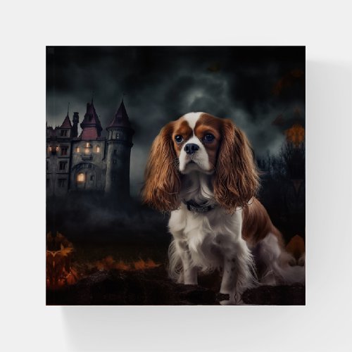 Cavalier King Charles Spaniel Halloween Scary Paperweight